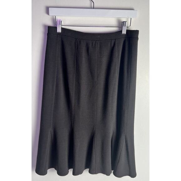 Eileen Fisher Brown Knee Length Wool Blend Elastic Waist Tulip Skirt Sz S - Picture 1 of 7